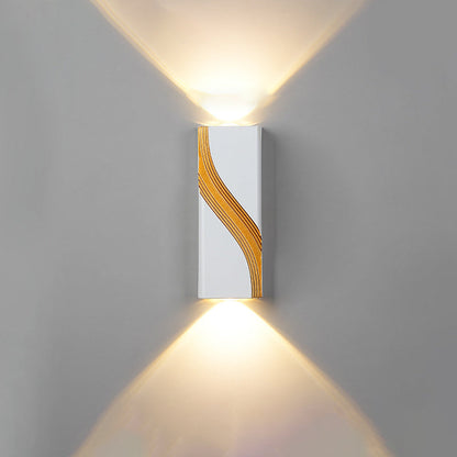Modern Minimalist PC Aluminum Textured Rectangle LED Wall Sconce Lamp For Outdoor