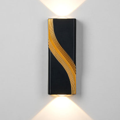 Modern Minimalist PC Aluminum Textured Rectangle LED Wall Sconce Lamp For Outdoor