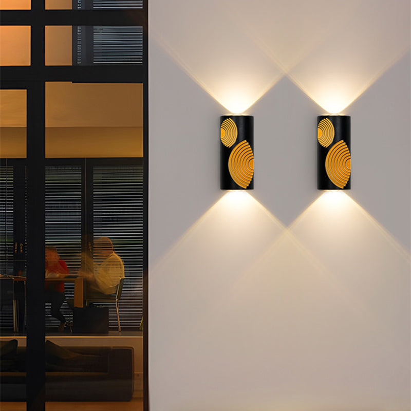 Modern Minimalist PC Aluminum Textured Rectangle LED Wall Sconce Lamp For Outdoor