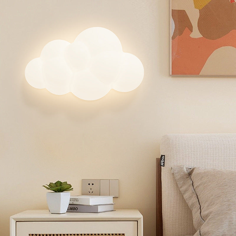 Contemporary Creative PE Iron Cloud-Shaped LED Wall Sconce Lamp For Bedroom & Living Room