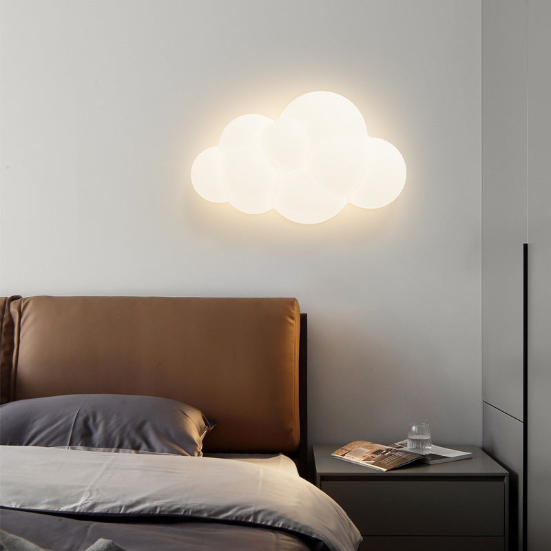 Contemporary Creative PE Iron Cloud-Shaped LED Wall Sconce Lamp For Bedroom & Living Room