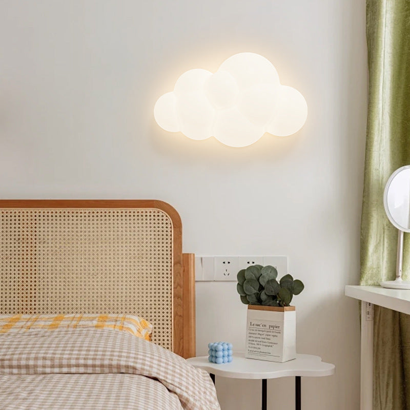 Contemporary Creative PE Iron Cloud-Shaped LED Wall Sconce Lamp For Bedroom & Living Room