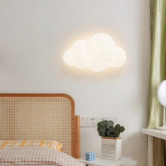 Contemporary Creative PE Iron Cloud-Shaped LED Wall Sconce Lamp For Bedroom & Living Room