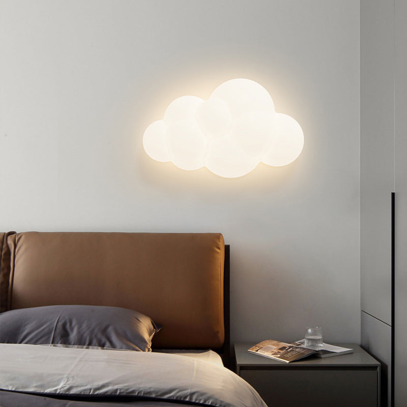 Contemporary Creative PE Iron Cloud-Shaped LED Wall Sconce Lamp For Bedroom & Living Room