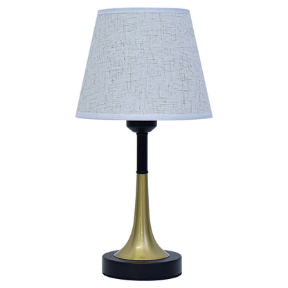 Contemporary Scandinavian Fabric Metal Fan-Shaped Round Cylinder LED Table Lamp For Bedroom