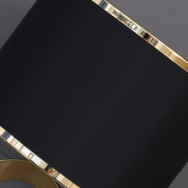 Contemporary Creative Fabric Metal Round-Ring 1-Light Table Lamp For Bedroom & Living Room