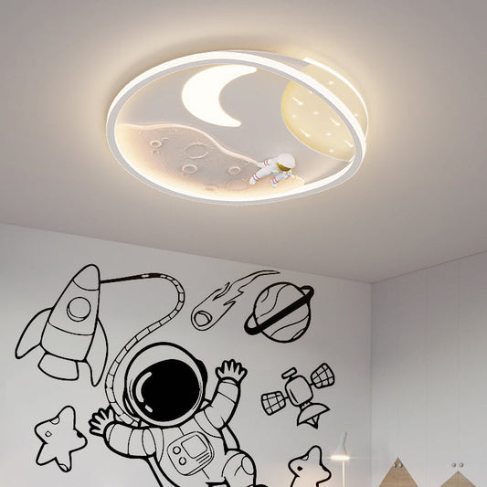 مصباح سقف دائري LED بتصميم عصري من مادة الراتنج الأكريليكي على شكل كوكب رائد فضاء لغرفة النوم وغرفة المعيشة