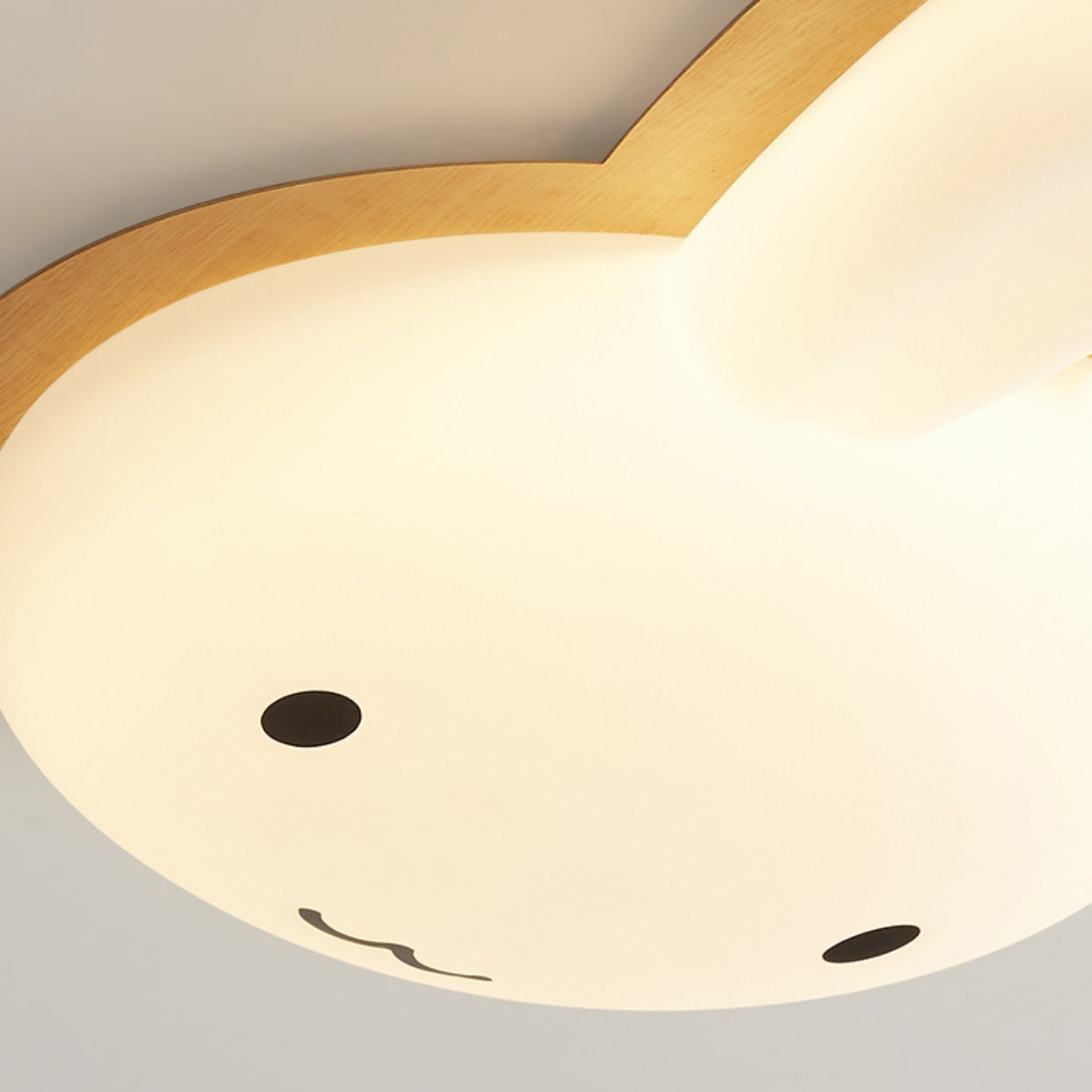 Modern Art Deco Kids PE Iron Rabbit Shape LED Flush Mount Ceiling Light For Bedroom