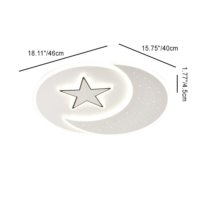 Modern Minimalist Acrylic Iron Astronaut Bear Star LED Flush Mount Ceiling Light For Bedroom