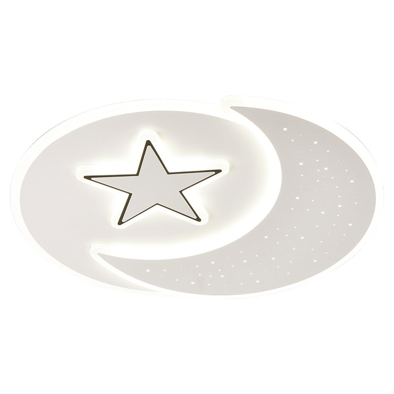 Modern Minimalist Acrylic Iron Astronaut Bear Star LED Flush Mount Ceiling Light For Bedroom