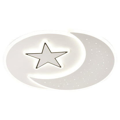 Modern Minimalist Acrylic Iron Astronaut Bear Star LED Flush Mount Ceiling Light For Bedroom
