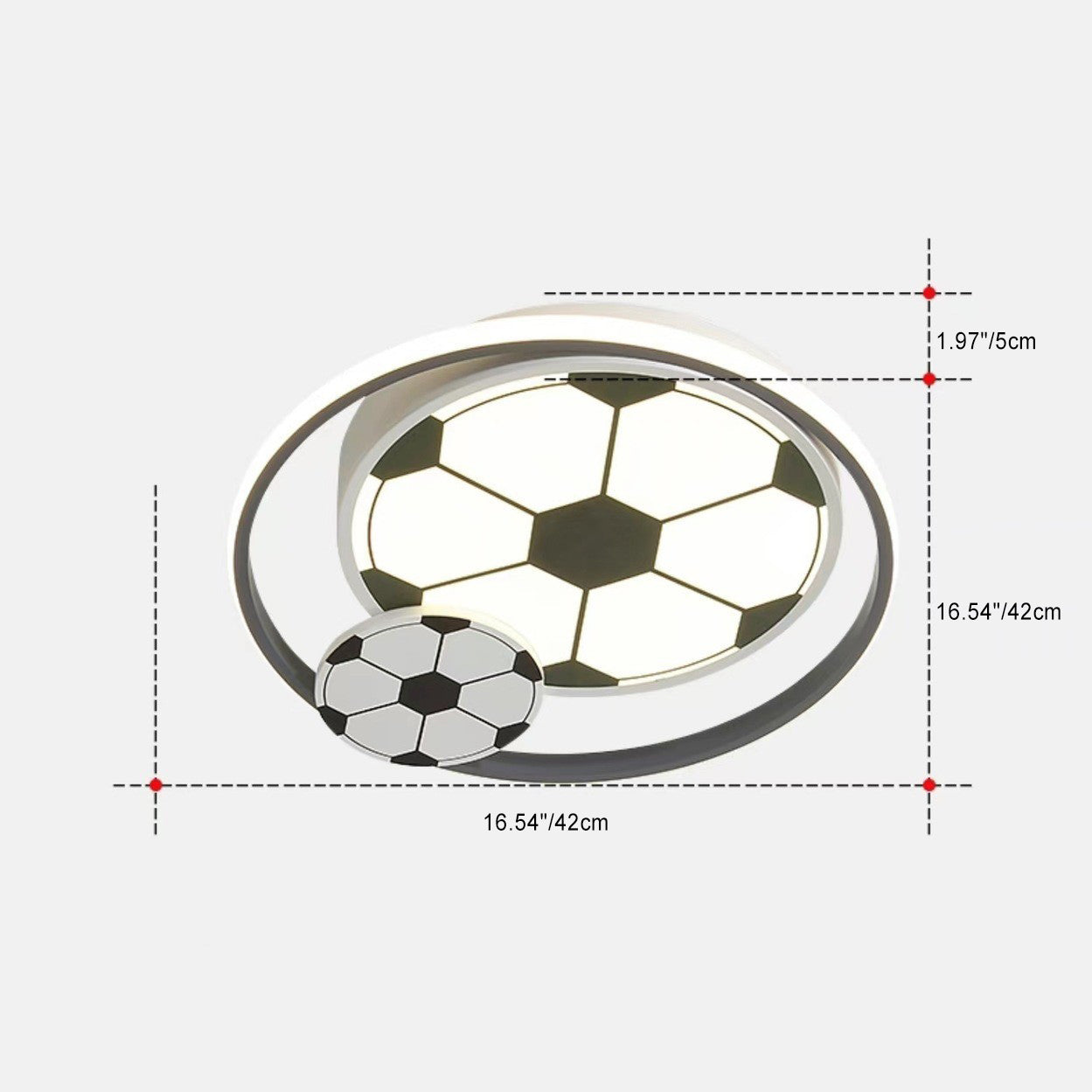 Modern Art Deco Kids Acrylic Iron Soccer-Shaped Round LED Flush Mount Ceiling Light For Bedroom