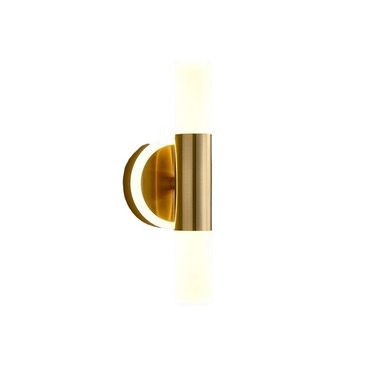 Modern Minimalist Acrylic & Iron Round Cylinder LED Wall Sconce Lamp For Bedroom & Living Room