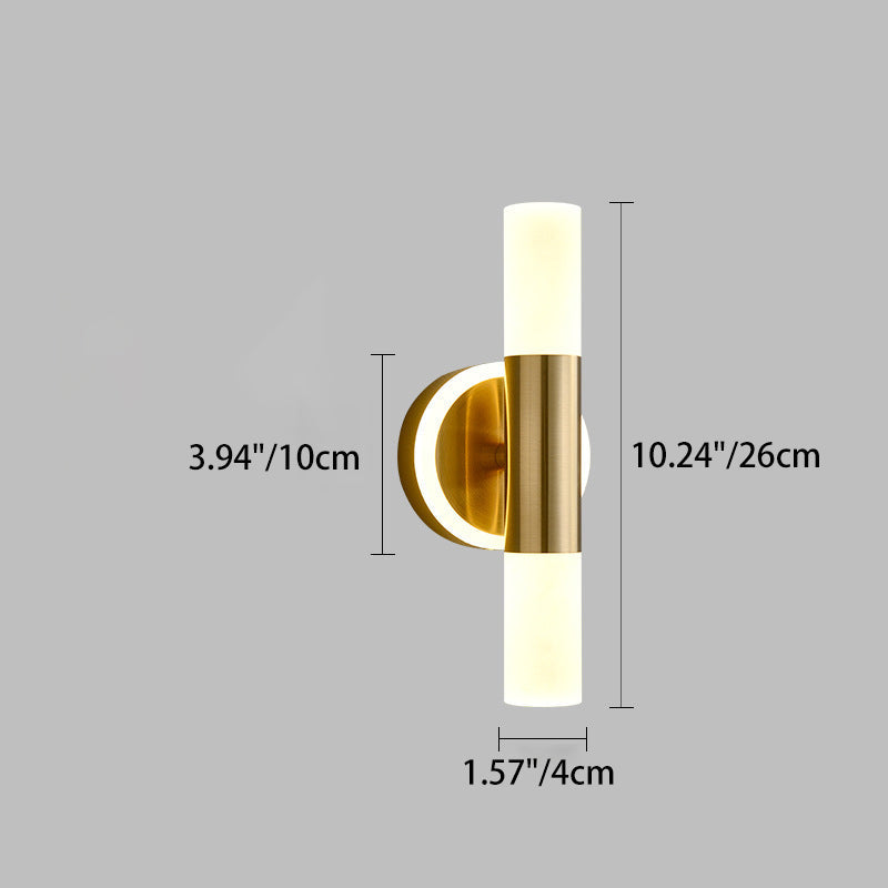 Modern Minimalist Acrylic & Iron Round Cylinder LED Wall Sconce Lamp For Bedroom & Living Room