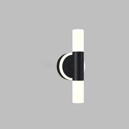 Modern Minimalist Acrylic & Iron Round Cylinder LED Wall Sconce Lamp For Bedroom & Living Room