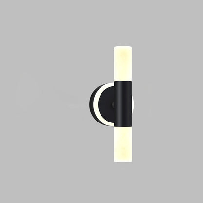 Modern Minimalist Acrylic & Iron Round Cylinder LED Wall Sconce Lamp For Bedroom & Living Room