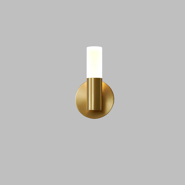 Modern Minimalist Acrylic & Iron Round Cylinder LED Wall Sconce Lamp For Bedroom & Living Room