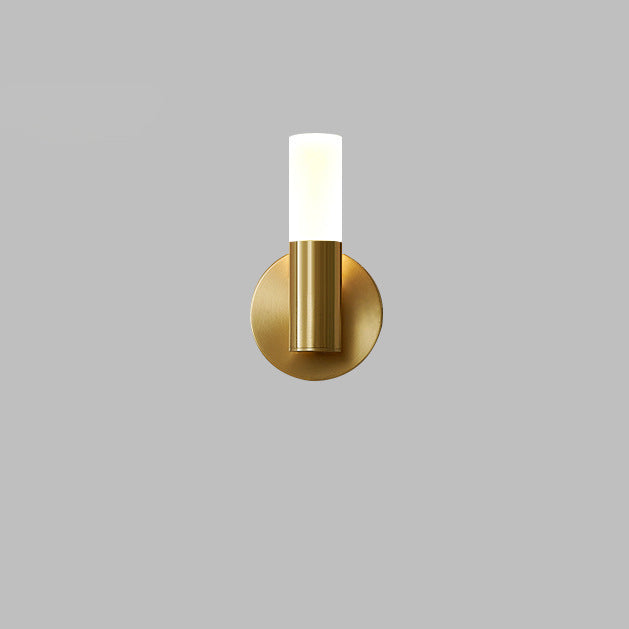 Modern Minimalist Acrylic & Iron Round Cylinder LED Wall Sconce Lamp For Bedroom & Living Room