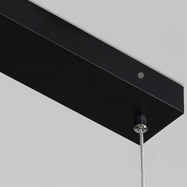 Contemporary Creative Silicone Aluminum Curved Linear LED Chandelier Island Light For Dining Room