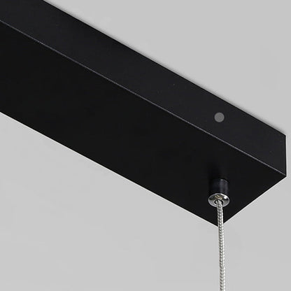 Contemporary Creative Silicone Aluminum Curved Linear LED Chandelier Island Light For Dining Room