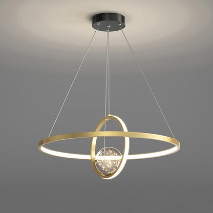 Contemporary Creative PC Iron Round Globe LED Chandelier For Living Room