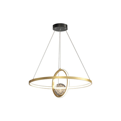 Contemporary Creative PC Iron Round Globe LED Chandelier For Living Room
