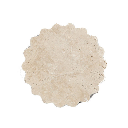 Traditional Japanese Beige Travertine Wavy Floral LED Wall Sconce Lamp For Bedroom