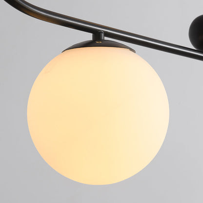 Modern Minimalist Glass Iron Oval Globe 3/4-Light Chandelier Island Light For Living Room