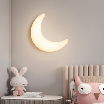 Modern Minimalist Acrylic Brass Crescent-Shaped LED Wall Sconce Lamp For Bedroom