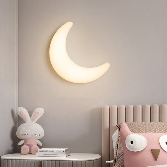 Modern Minimalist Acrylic Brass Crescent-Shaped LED Wall Sconce Lamp For Bedroom