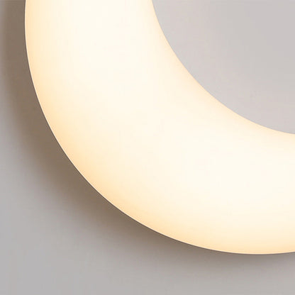 Modern Minimalist Acrylic Brass Crescent-Shaped LED Wall Sconce Lamp For Bedroom