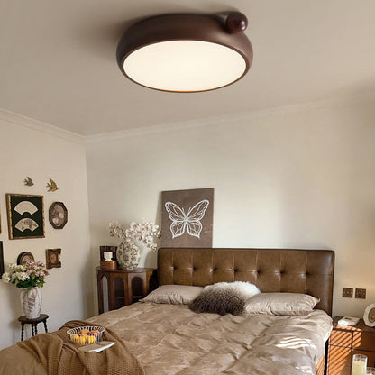 Traditional Chinese Acrylic Iron Globe-Shaped Round LED Flush Mount Ceiling Light For Bedroom