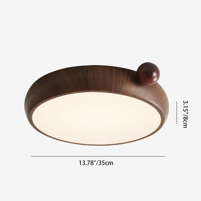Traditional Chinese Acrylic Iron Globe-Shaped Round LED Flush Mount Ceiling Light For Bedroom