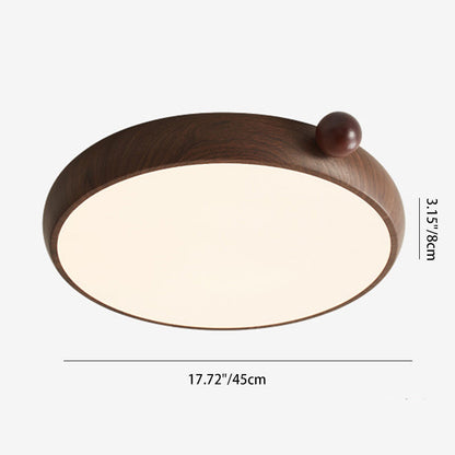 Traditional Chinese Acrylic Iron Globe-Shaped Round LED Flush Mount Ceiling Light For Bedroom