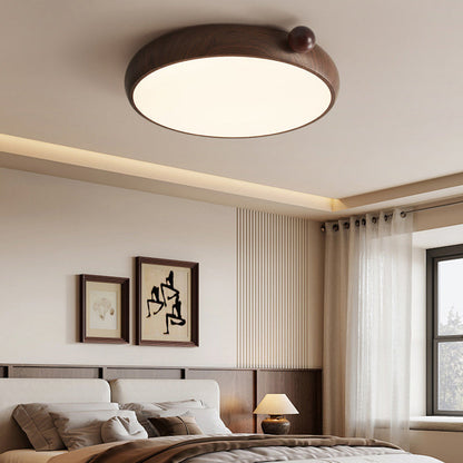 Traditional Chinese Acrylic Iron Globe-Shaped Round LED Flush Mount Ceiling Light For Bedroom