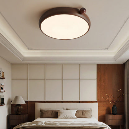 Traditional Chinese Acrylic Iron Globe-Shaped Round LED Flush Mount Ceiling Light For Bedroom