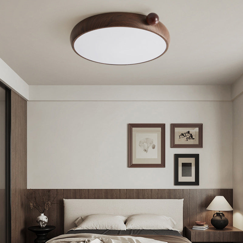 Traditional Chinese Acrylic Iron Globe-Shaped Round LED Flush Mount Ceiling Light For Bedroom