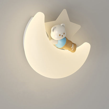 Modern Art Deco PE Iron Crescent LED Wall Sconce Lamp For Bedroom