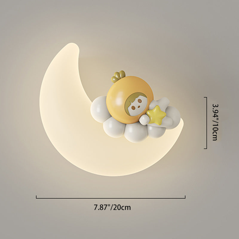 Modern Art Deco PE Iron Crescent LED Wall Sconce Lamp For Bedroom
