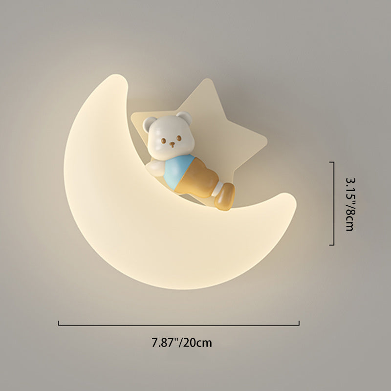 Modern Art Deco PE Iron Crescent LED Wall Sconce Lamp For Bedroom
