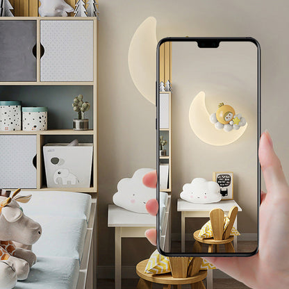 Modern Art Deco PE Iron Crescent LED Wall Sconce Lamp For Bedroom