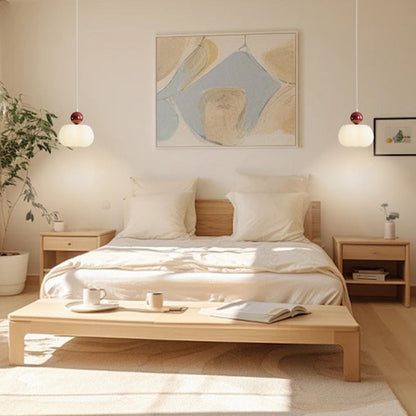 Contemporary Creative PE Rubber Wood Iron Cotton Cloud Round 1-Light Pendant Light For Bedroom