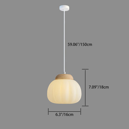 Contemporary Creative PE Rubber Wood Iron Cotton Cloud Round 1-Light Pendant Light For Bedroom