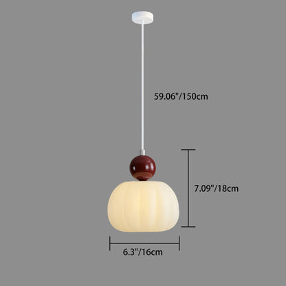Contemporary Creative PE Rubber Wood Iron Cotton Cloud Round 1-Light Pendant Light For Bedroom