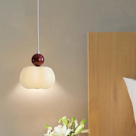 Contemporary Creative PE Rubber Wood Iron Cotton Cloud Round 1-Light Pendant Light For Bedroom
