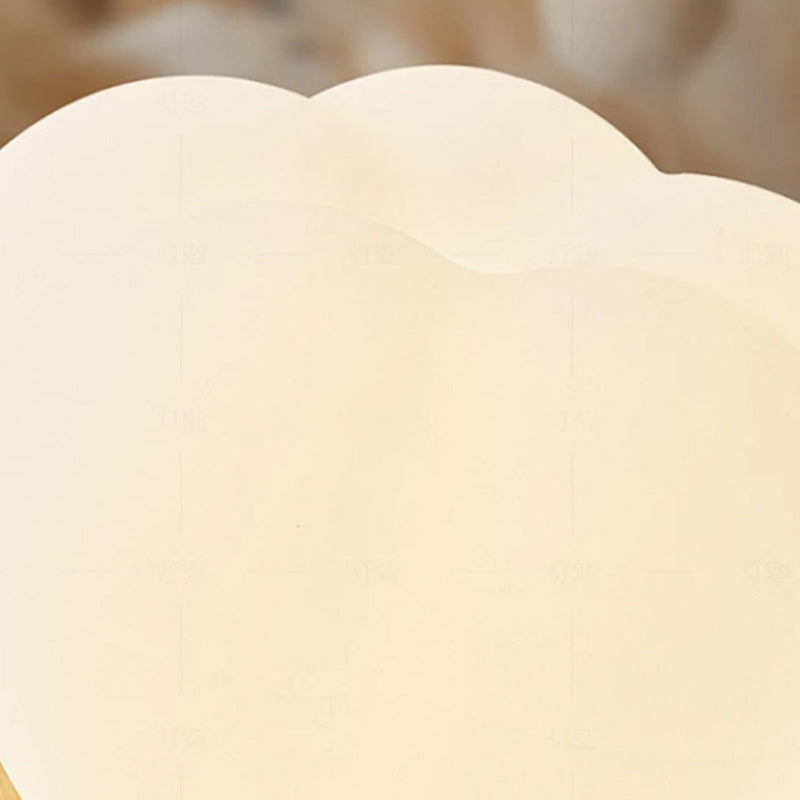 Contemporary Creative PE Rubber Wood Iron Cotton Cloud Round 1-Light Pendant Light For Bedroom