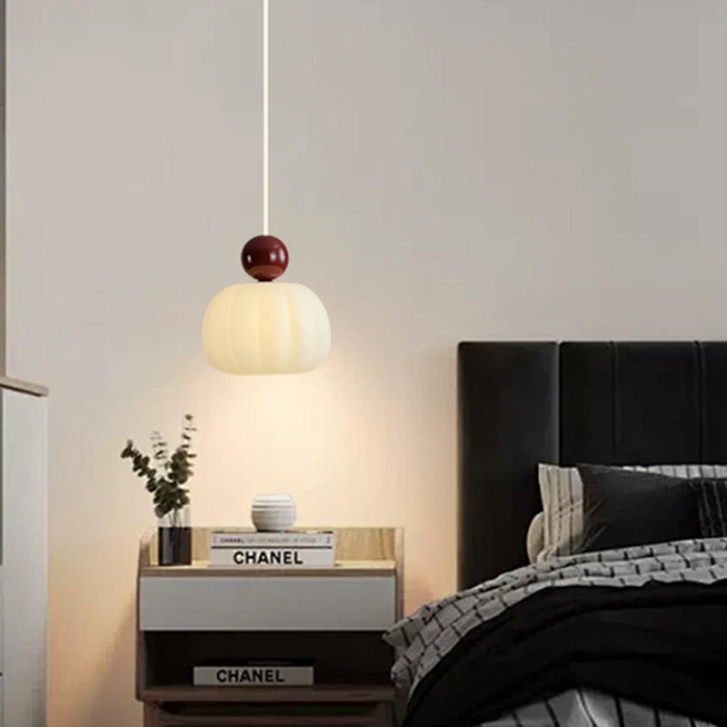 Contemporary Creative PE Rubber Wood Iron Cotton Cloud Round 1-Light Pendant Light For Bedroom