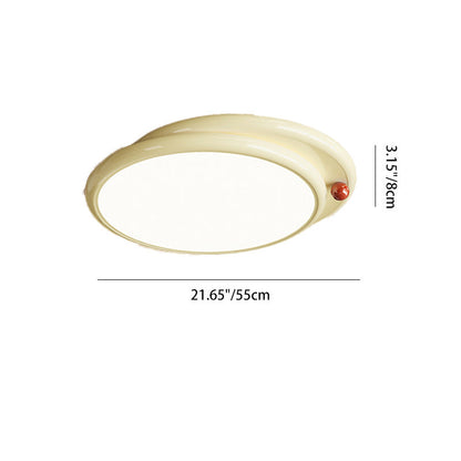 Modern Minimalist Iron PVC Stacked Square Round LED Flush Mount Ceiling Light For Bedroom & Living Room