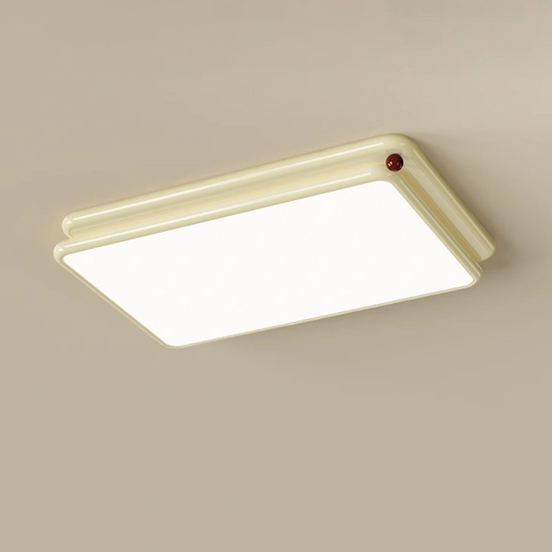 Modern Minimalist Iron PVC Stacked Square Round LED Flush Mount Ceiling Light For Bedroom & Living Room
