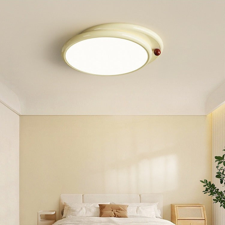 Modern Minimalist Iron PVC Stacked Square Round LED Flush Mount Ceiling Light For Bedroom & Living Room
